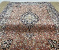 KASHMIR SILK & COTTON KASHAN CARPET, 364 x 278cms