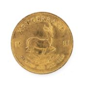SOUTH AFRICA 1OZ GOLD KRUGERRAND, 1981. weight 34.0g
