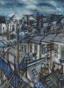 ‡ KAREL LEK (1929-2020) ink & gouache - entitled verso, 'Rooftops', signed, 33 x 25cms Provenance: