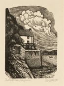 ‡ JOHN PETTS (1914-1991) wood engraving - entitled verso 'Boathouse, Laugharne'