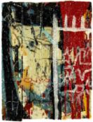 NEALE HOWELLS (b.1965) mixed media on panel - entitled verso 'Red & Blac Hand'