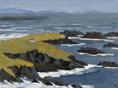 ‡ DAVID BARNES (1942-2021) oil on canvas - coastal landscape