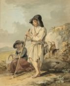 PAUL SANDBY RA (1731-1809) watercolour & pencil - entitled verso, 'A Welsh Goat-Herd'