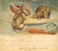 ‡ CHARLES FREDERICK TUNNICLIFFE OBE RA (1901-1979) early watercolour - entitled verso 'Mice', 13.5 x