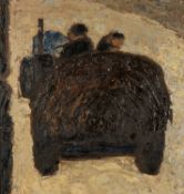 ‡ CHARLES WHITE (1928-1997) oil on board - entitled verso, 'The Muck Cart'