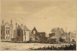 ‡ MOSES GRIFFITH (1747-1819) Indian ink, pen and wash - 'Remains of the Palace at Southwell'