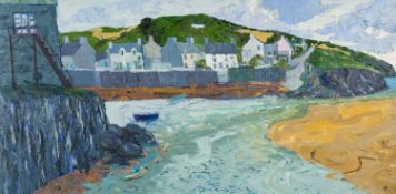 ‡ GWILYM PRICHARD (1931-2015) oil on canvas - entitled verso, 'Y Parrog'