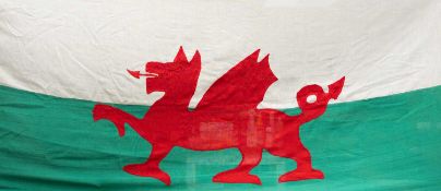 COTTON WELSH 'Y DDRAIG GOCH' FLAG, approx. 270 x 130cms