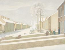 ‡ CHARLES BURTON (b.1929) exhibition quality oil on canvas - entitled verso 'Surgery Hour'