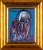 ‡ ANDREW VICARI (b.1932) oil on canvas - entitled verso, 'Crepuscule'