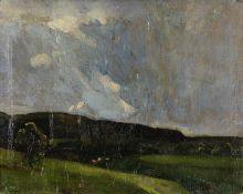 ‡ JOHN CYRLAS WILLIAMS (b.1902) oil on canvas - large expansive landscape