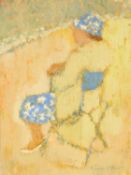 ‡ GORDON STUART (1924-2015) oil - entitled verso 'Woman on Beach'