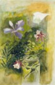 ‡ JOHN ELWYN (1916-1997) watercolour - entitled 'Garden Flowers in a Glass Jar', 1970s
