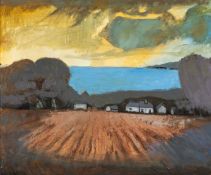 ‡ JOHN ELWYN (1916-1997) oil on canvas - landscape after rain, circa 1992