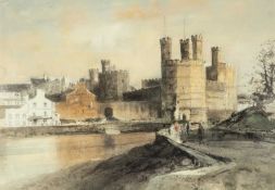‡ WILLIAM SELWYN (b.1933) watercolour - Caernarfon Castle