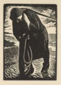 ‡ JOHN PETTS (1914-1991) wood engraving - entitled verso 'Fishwife of Ynys Môn'