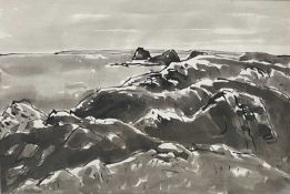 ‡ SIR KYFFIN WILLIAMS RA (1918-2006) inkwash - entitled verso, 'Port Eynon'