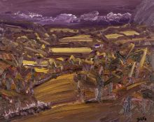 ‡ DAVID LLOYD GRIFFITH (b.1956) oil on board - entitled verso, 'Autumn / Llysfaen'