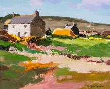 ‡ DONALD McINTYRE (British, lived/worked Wales 1923-2009) acrylic - 'Farm, Pembrokeshire'