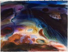 ‡ MARY LLOYD JONES (b.1934) watercolour - entitled verso 'Healing the Scars, Rhondda'