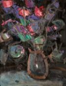 ‡ DAVID LLOYD GRIFFITH (b.1956) oil on canvas - entitled verso, 'Mixed Flowers'