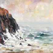 ‡ BETH ROBINSON (b. 1959) oil on canvas - large seascape, signed