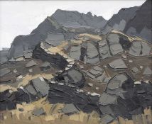 ‡ SIR KYFFIN WILLIAMS RA (1918-2006) oil on canvas - entitled verso 'Cwm Eilir'