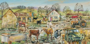 ‡ ALEX WILLIAMS (b.1942) oil on canvas - entitled verso 'A Quiet Day'