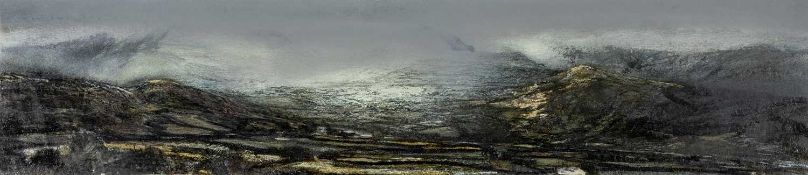 ‡ DARREN HUGHES (b.1970) mixed media on paper - entitled verso 'Spring Snow'