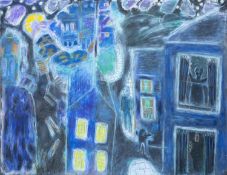 ‡ ERNEST ZOBOLE (1927-1999) oil on canvas - entitled verso 'A Painting About Trehafod'