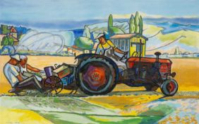 ‡ GORDON MILES (b.1947) pastel - entitled verso, 'The Planters'