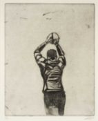 ‡ EURFRYN LEWIS (b.1976) limited edition (1/10) drypoint etching - 'Throw In/Taflu Newn'