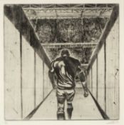 ‡ EURFRYN LEWIS (b.1976) limited edition (1/10) drypoint etching - 'The Tunnel/Y Twnel'