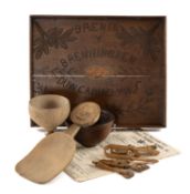 WELSH FARMHOUSE COLLECTABLES, comprising pierced gallery oak tray engraved