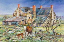 ‡ ALEX WILLIAMS (b.1942) oil on canvas - entitled verso 'Vacant Farm'