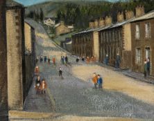 ‡ CHARLES BURTON (b.1929) oil on canvas - 'Coming Out of School'