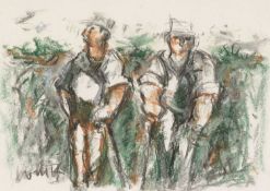 ‡ WILL ROBERTS (1907-2000) pastel on paper - entitled verso 'Break From Toil'