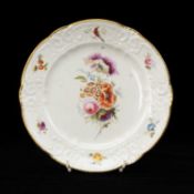 NANTGARW PLATE, c.1818-20, of Brace Service type, painted in the London Bradley workshop