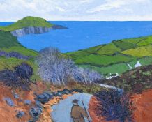 ‡ GWILYM PRICHARD (1931-2015) exhibition quality large oil on canvas - 'I Lawr am Trefdraeth'