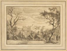 E MURRAY ink wash - entitled verso, 'St Donat's, Glamorgan', signed and dated 1806