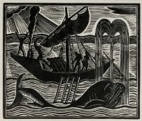 ‡ DAVID JONES (1895-1974) wood engraving - entitled verso 'The Whale (The Book of Jonah)'