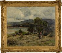 JOSHUA ANDERSON HAGUE (1850-1916) oil on canvas - entitled verso 'River Conwy from Glan Conwy'