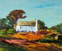‡ SION McINTYRE (b. 1975) acrylic - entitled verso, 'Anglesey Cottage'