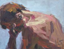 ‡ KEVIN SINNOTT (b.1947) oil on linen - entitled verso, 'Why?'