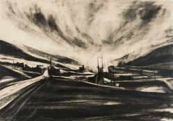 ‡ DAVID CARPANINI (b.1946) charcoal on paper - entitled verso 'From the New Road'