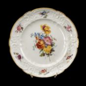 NANTGARW PLATE, c.1818-20, of Brace Service type, painted in the London Bradley workshop