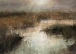 ‡ WILLIAM SELWYN (b. 1933) watercolour and mixed media - entitled verso 'Moonlight'