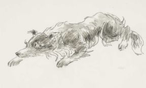 ‡ SIR KYFFIN WILLIAMS RA (1918-2006) watercolour - entitled verso 'Sheepdog at Work II'