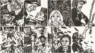 ‡ SIR KYFFIN WILLIAMS RA (1918-2006) rare complete set of eight limited edition linocut prints