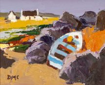 ‡ DONALD McINTYRE (1923-2009) acrylic - entitled verso, 'Port an Eorna, No.4'